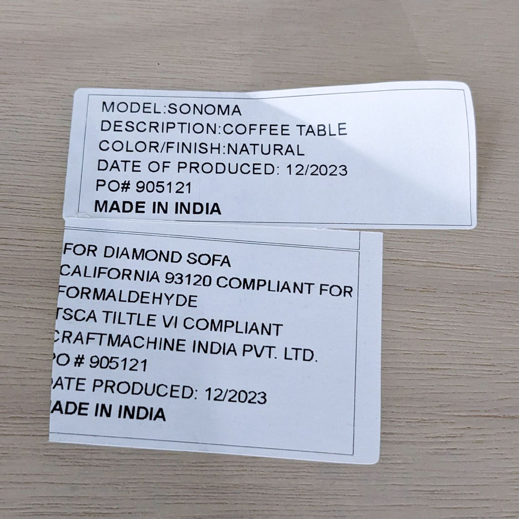 Diamond Sofa Sonoma Coffee Table