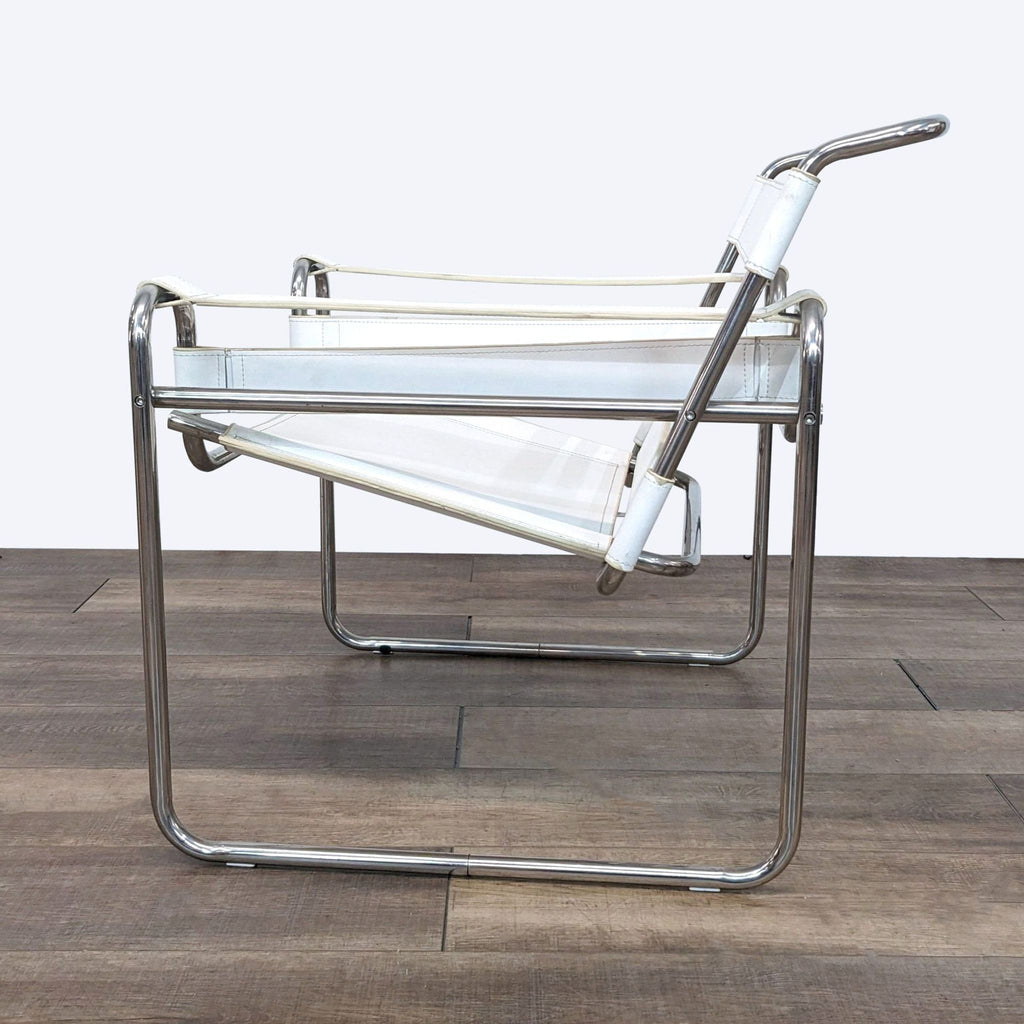 Modern Wassily Leather and Chrome Club Chair