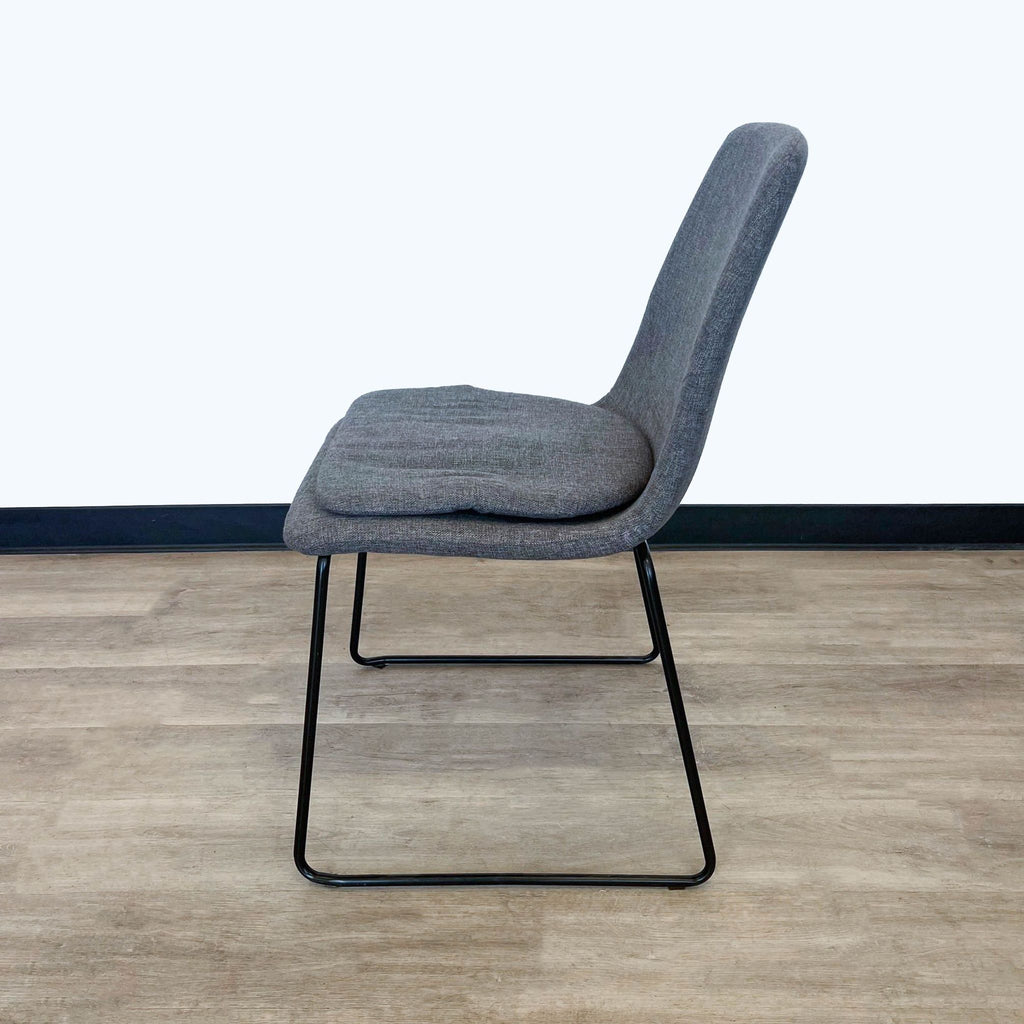 Modern Contoured Dining Chair with Metal Sled Base