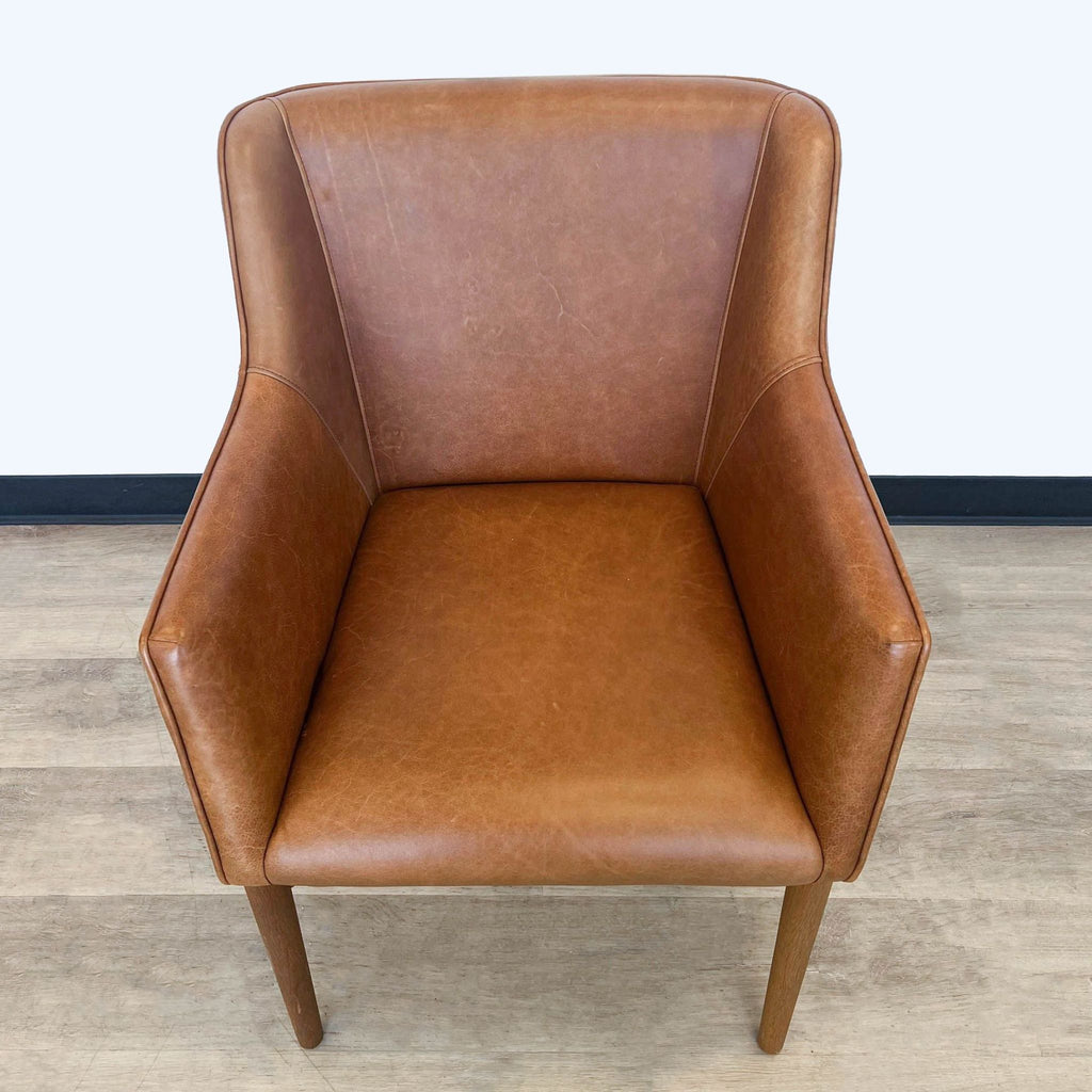 Square Roots Modern Kepi Leather Lounge Chair