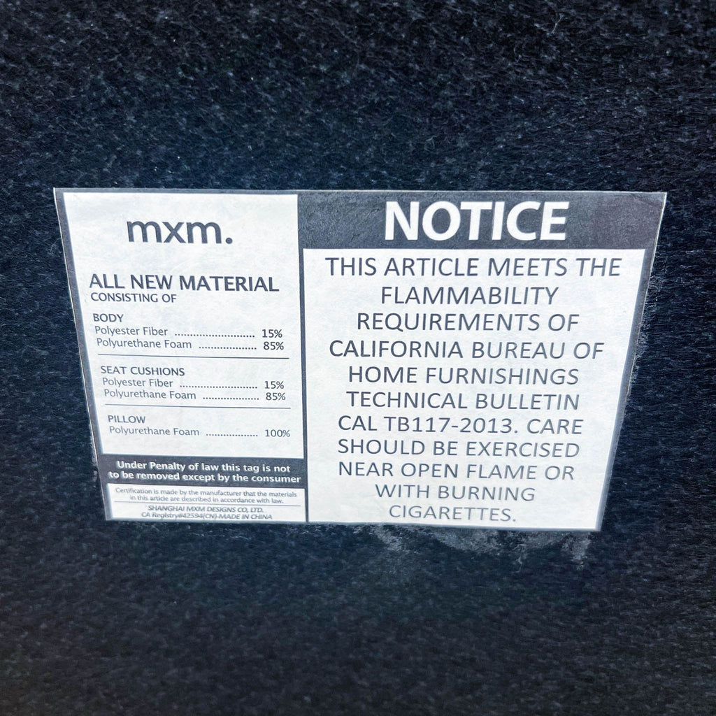 MXM Modern Upholstered Accent Chair with Metal Frame