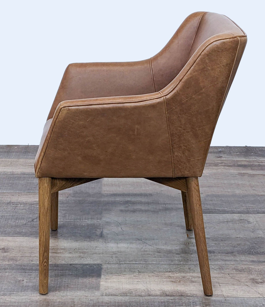 Square Roots Modern Kepi Leather Lounge Chair