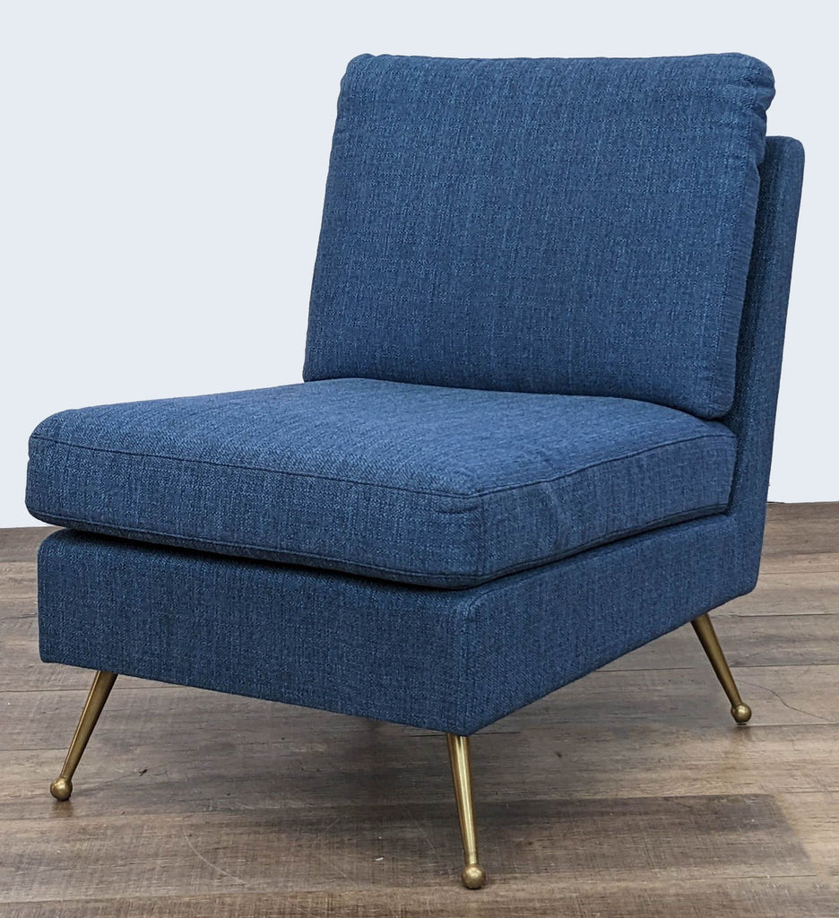 Modern Slipper Chair in Navy Blue
