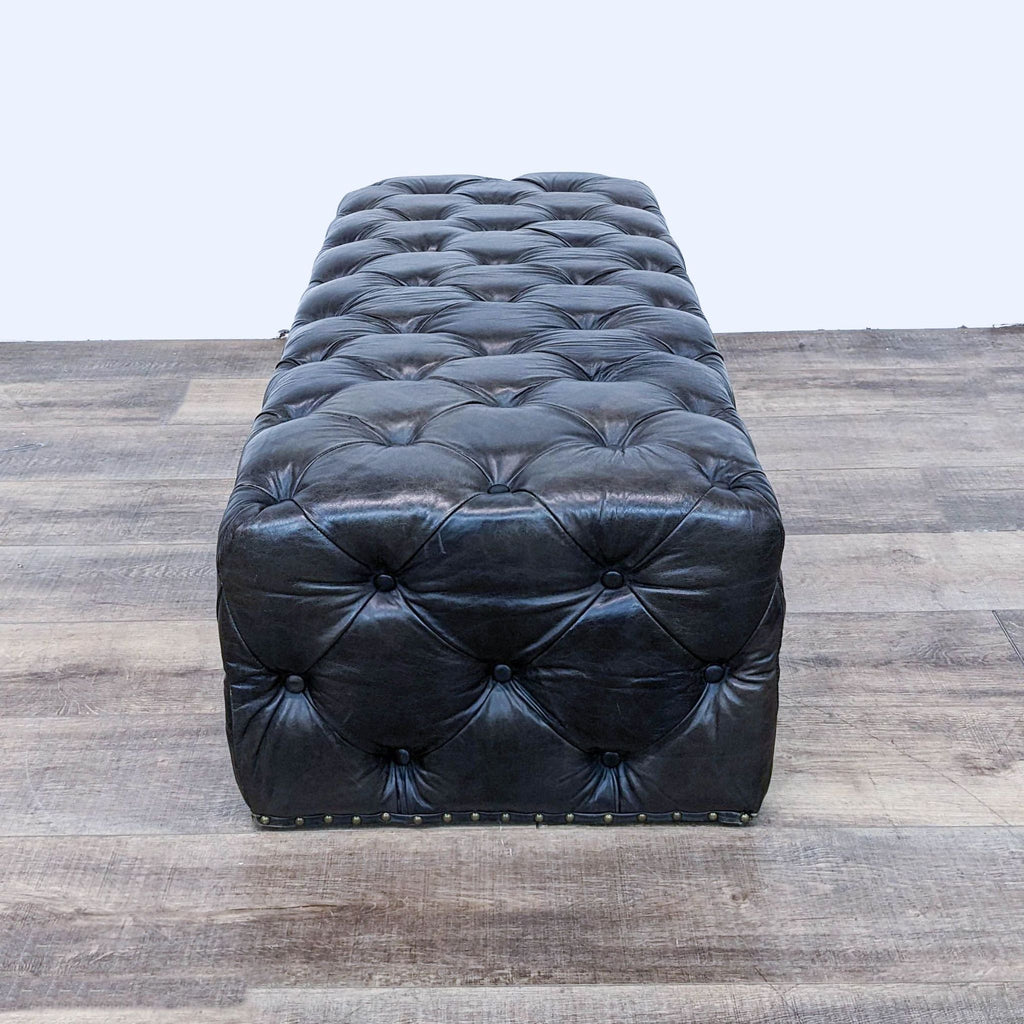 Tufted Leather Ottoman