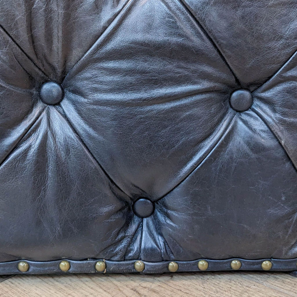 Tufted Leather Ottoman
