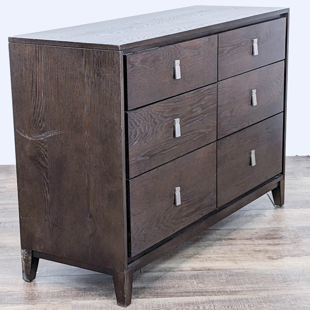 Side view of West Elm Niche dresser, showcasing modern design.