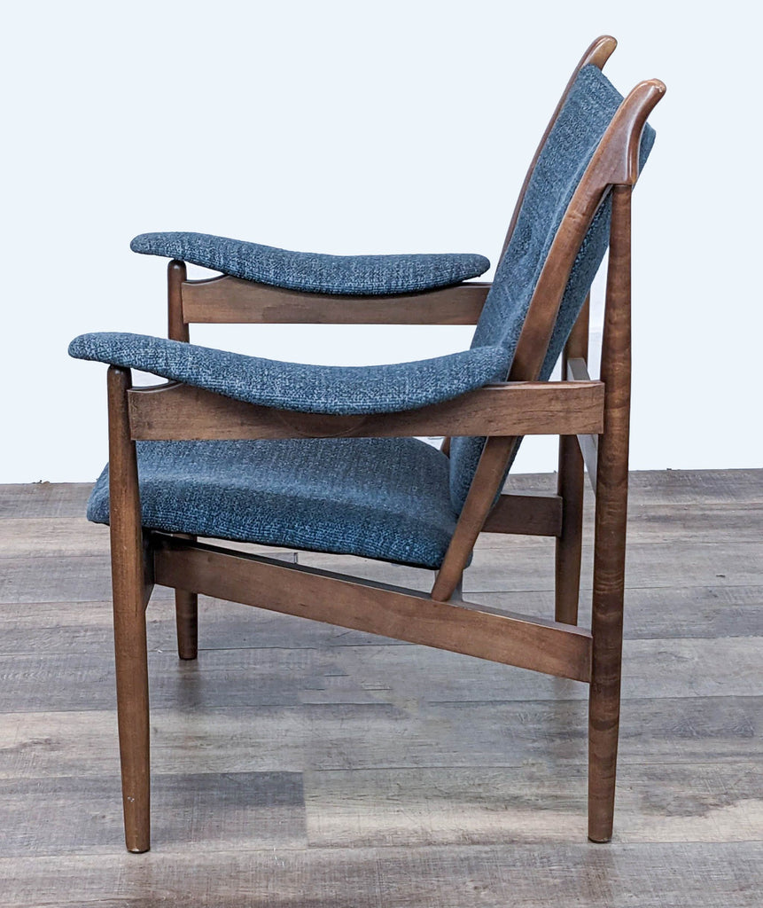 McCreary Modern Wooden Lounge Chair with Charcoal Upholstery