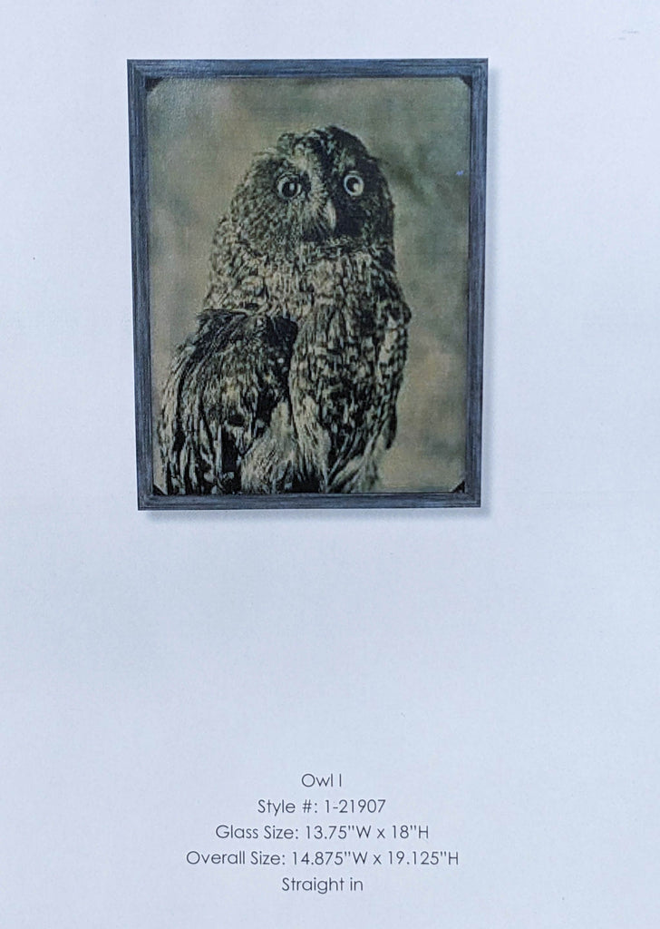 Framed Sepia Tone Owl Print