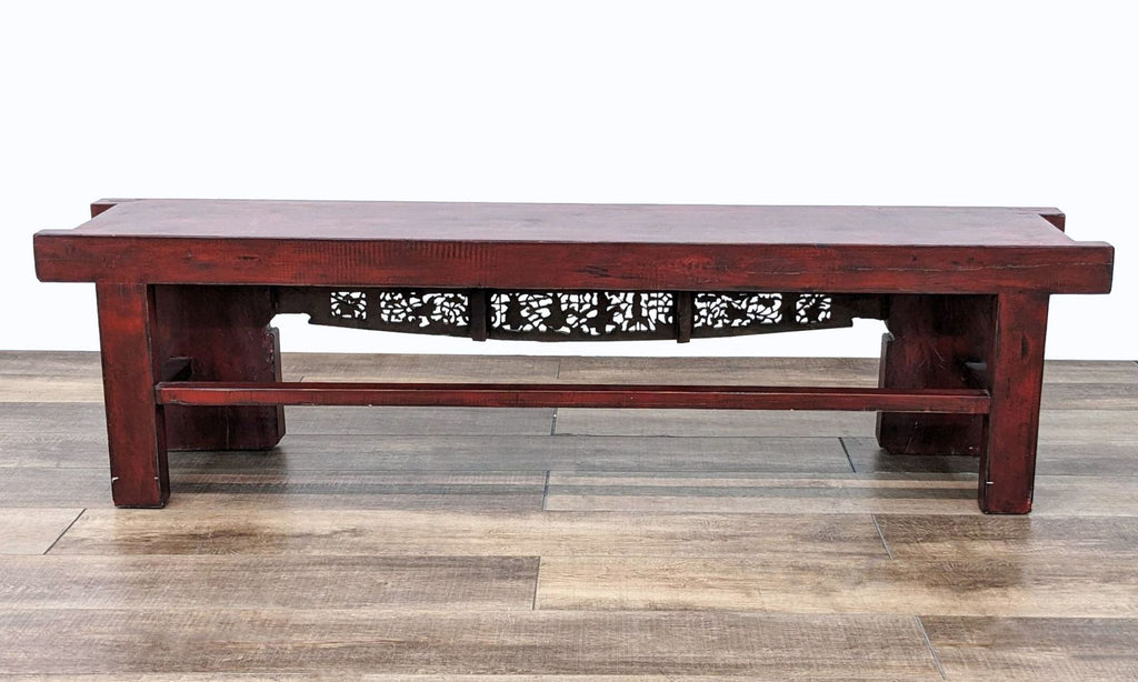 Chinese Carved Red Opium Bench