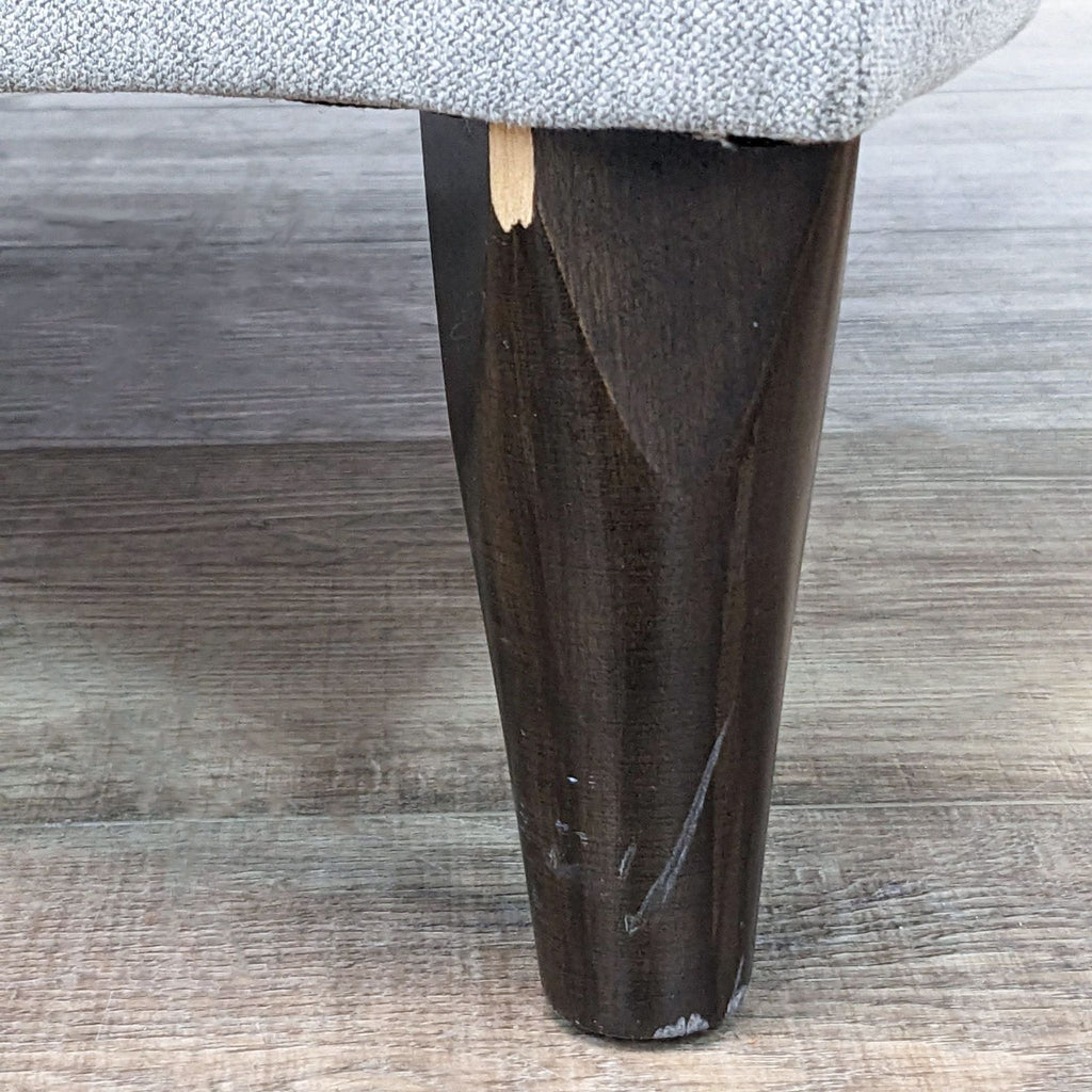 Contemporary  Grey Fabric Armchair with Dark Wooden Legs
