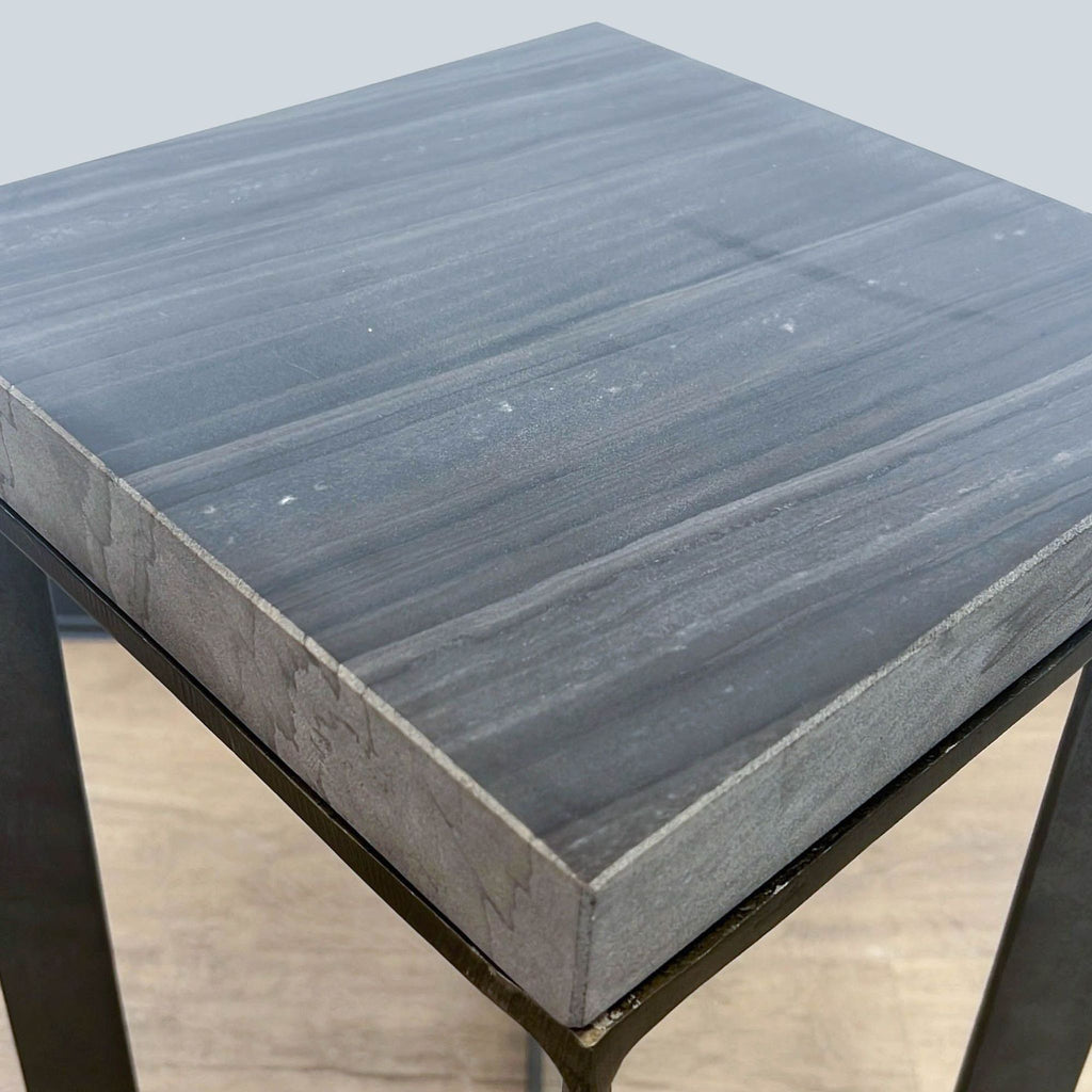 Marble and Metal Accent Table