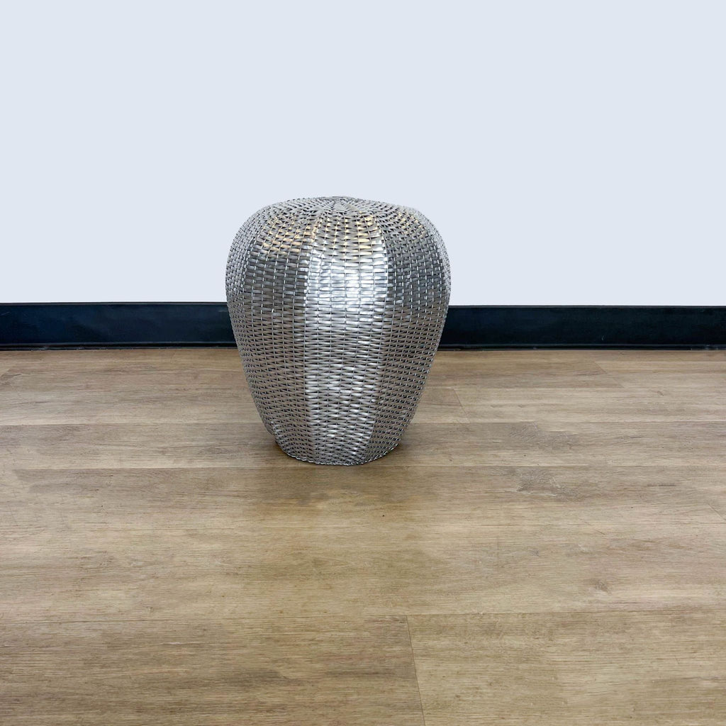 Silver Woven Metal Round Stool - Accepted Offer (55.56% discount)