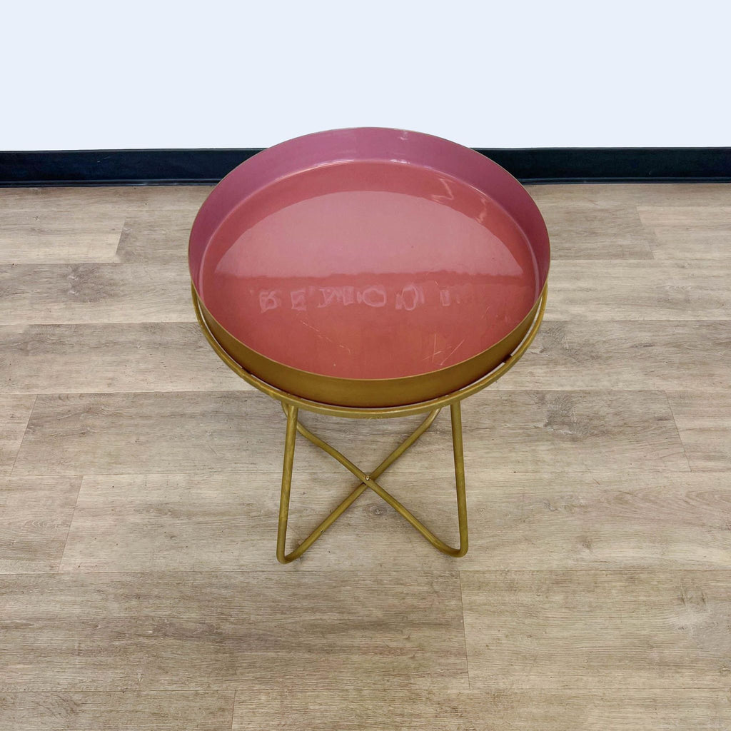 Metal Accent Table with Removable Tray