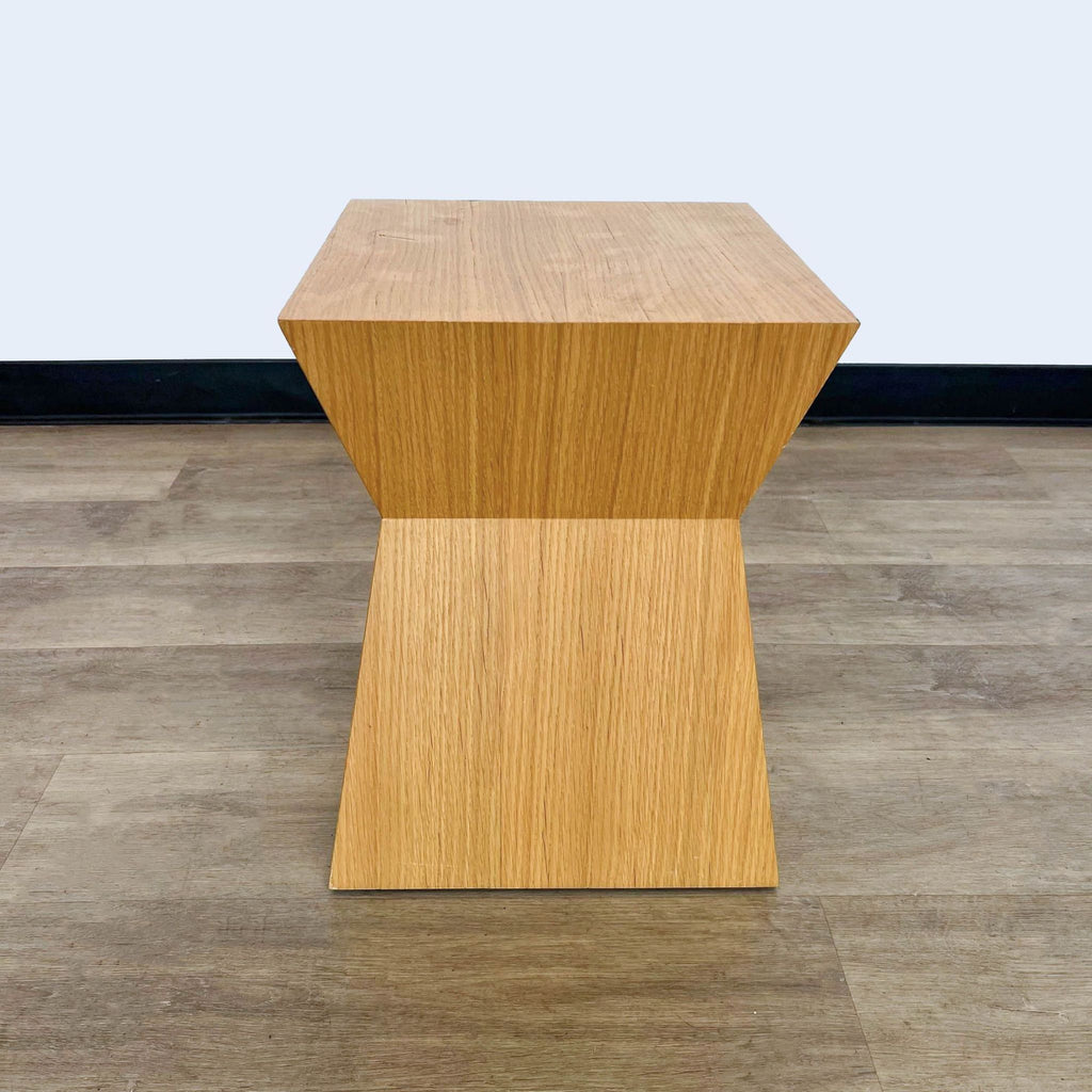 Geometric Wood Side Table
