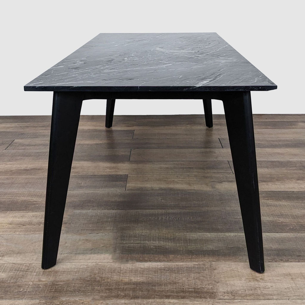HARPER BLACK DINING TABLE WITH BLACK MARBLE TOP BY CB2