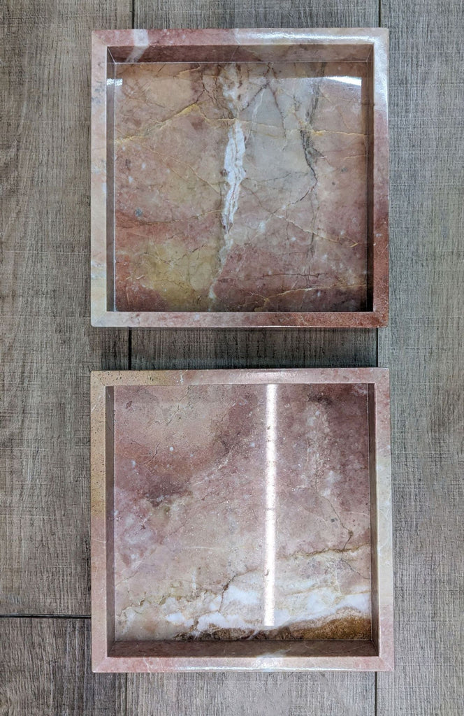 CB2 Polished Marble Display Trays - Set of 2