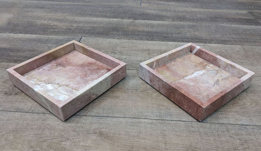 CB2 Polished Marble Display Trays - Set of 2