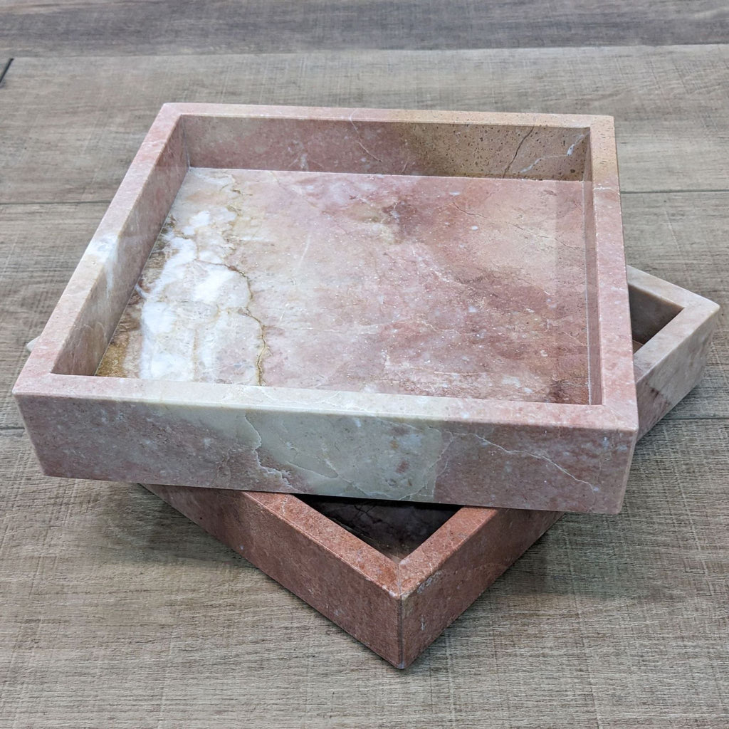 CB2 Polished Marble Display Trays - Set of 2