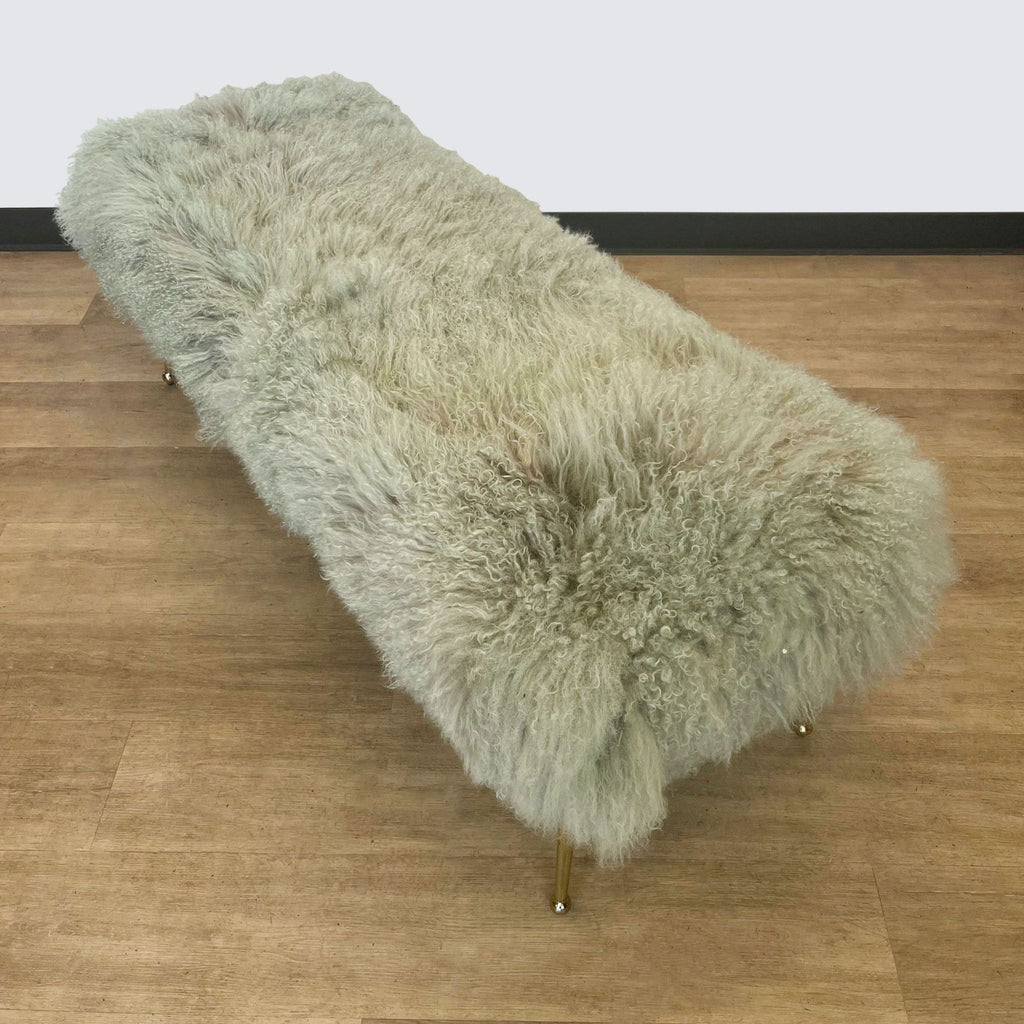 H.D. Buttercup Glam Style Fluffy Fur Bench