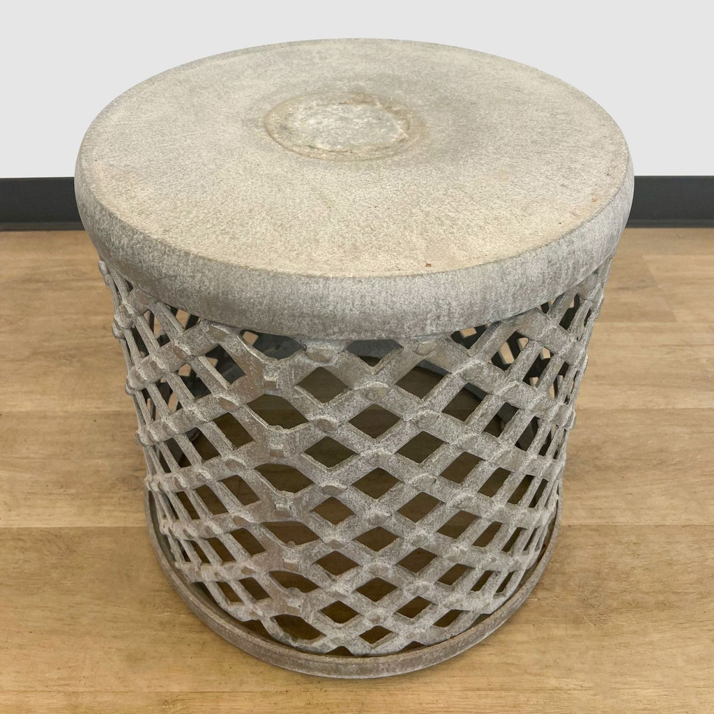 Metal Drum Accent Table