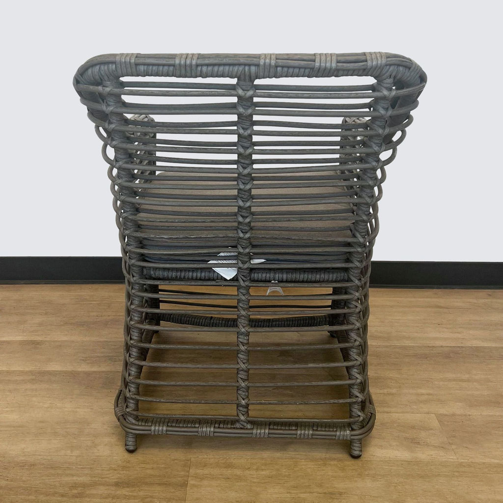 Contemporary Woven Rattan Armchair For Sunroom Use