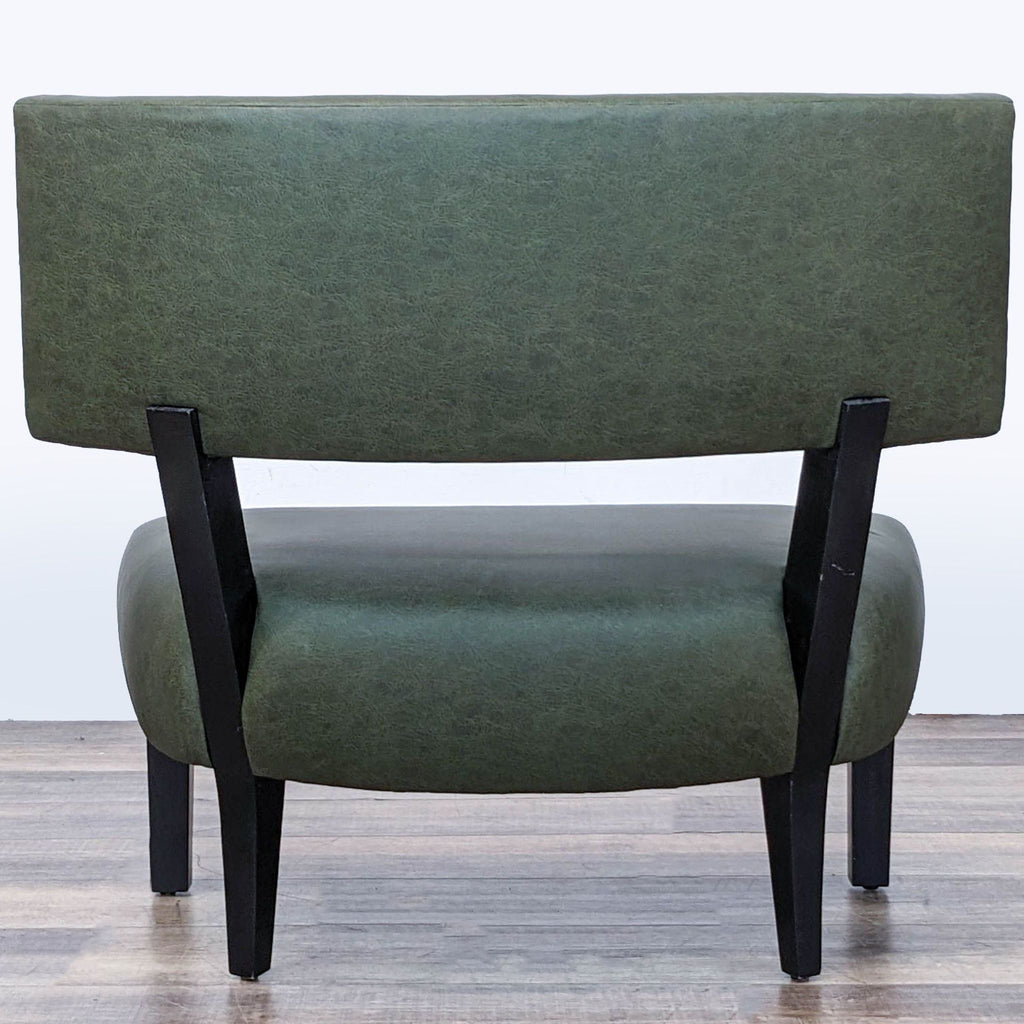 Mid-Century Modern Style Green Fabric Faux Leather Chair