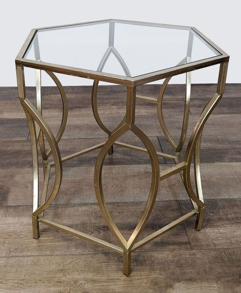 the urban port upt - 195118 brass and glass side table