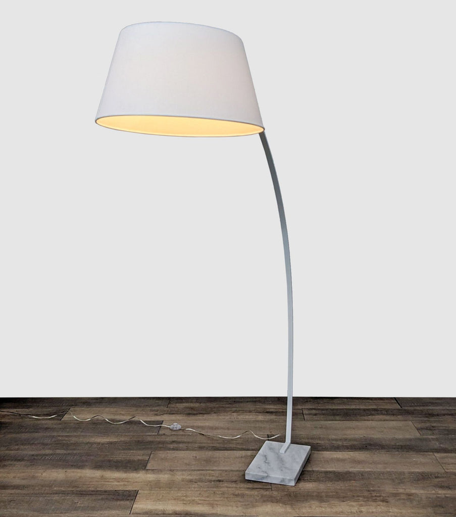 77" Tall Zou Modern Arc Floor Lamp With Marble Base