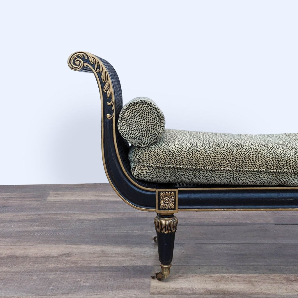 Empire Style Wood Bench With Gold Detailing