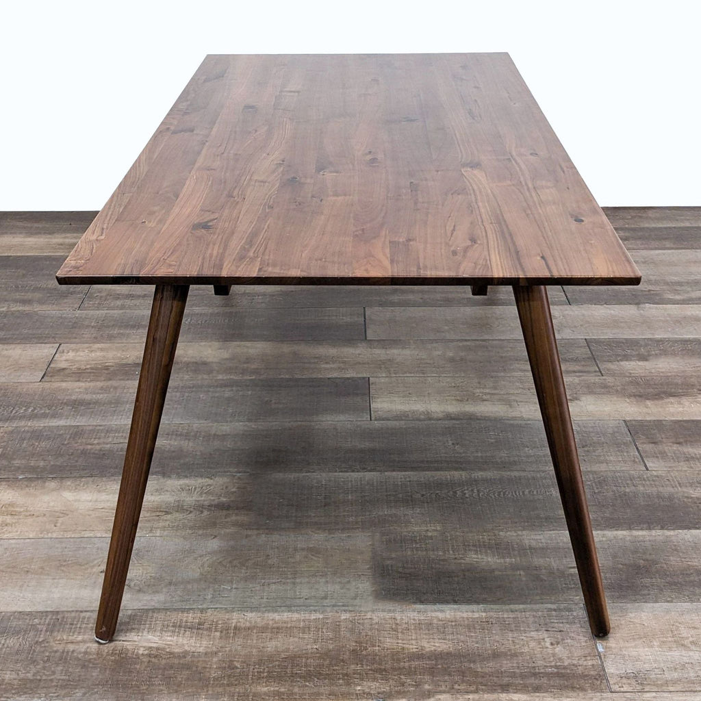 Article Modern Mid-Century Walnut Seno Dining Table with Six Sede Chairs