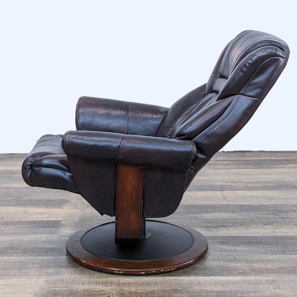 True Innovations Leather Reclining Swivel Chair