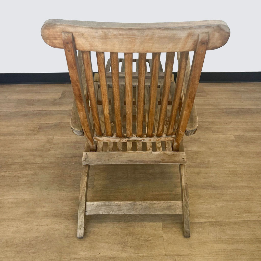 Solid Teak Outdoor Steamer Chaise Lounge