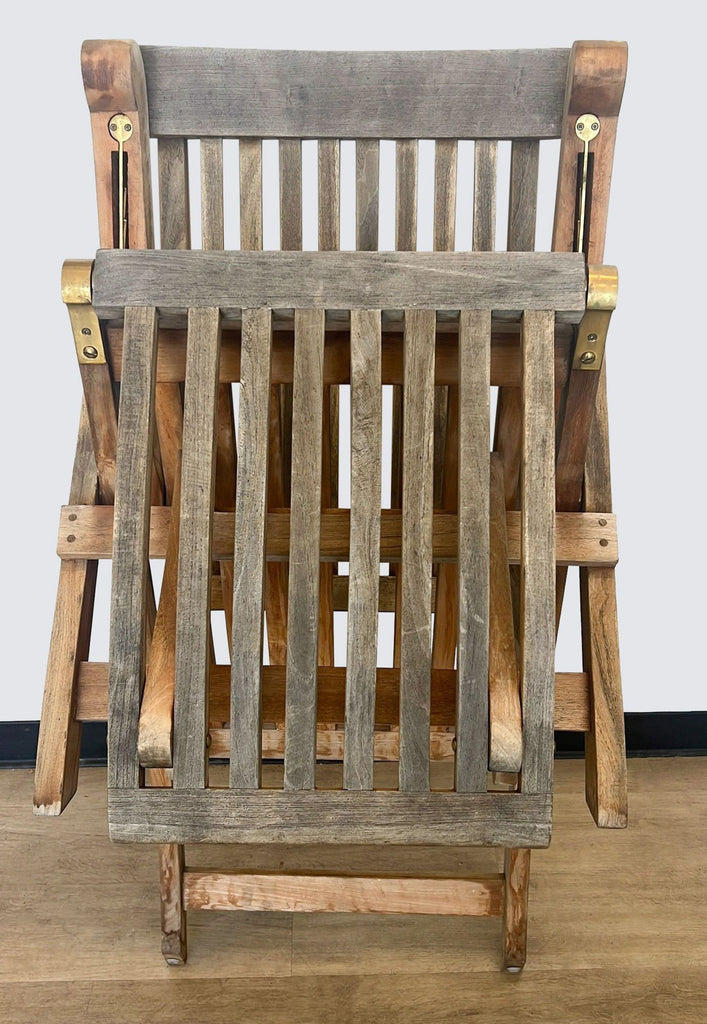 Solid Teak Outdoor Steamer Chaise Lounge