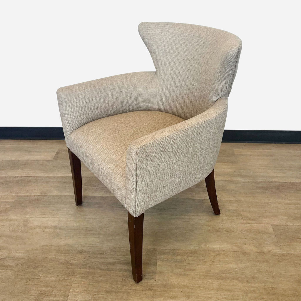Modern Tan Upholstered Wingback Accent Chair