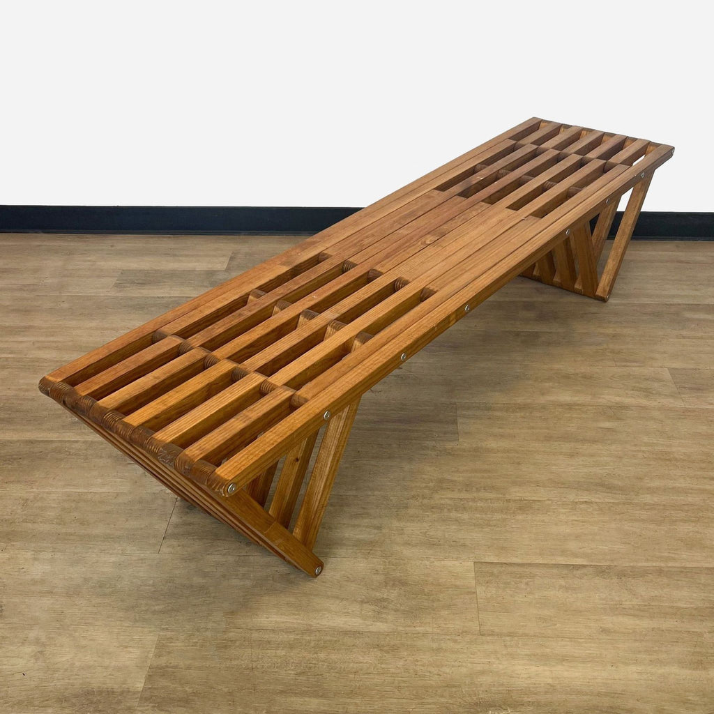Modern Solid Wood Slat Bench