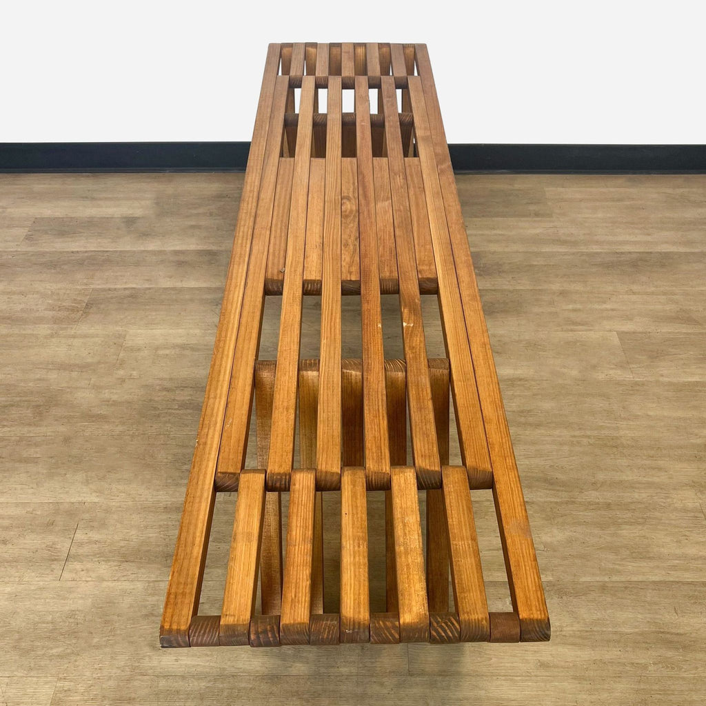 Modern Solid Wood Slat Bench