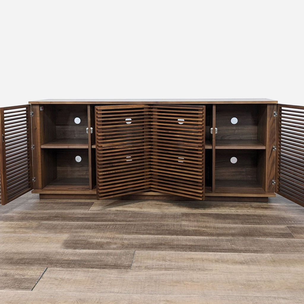 a large, open - plan, open - plan display cabinet with open shelves.
