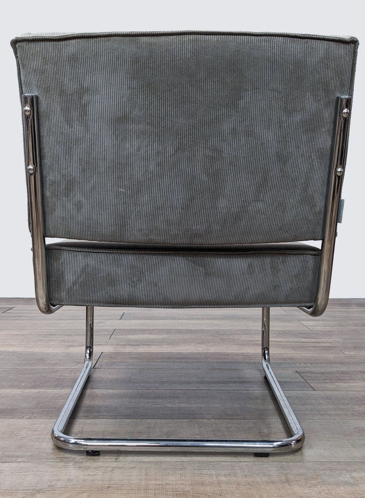Zuiver Modern Grey Lounge Chair with Chrome Finish