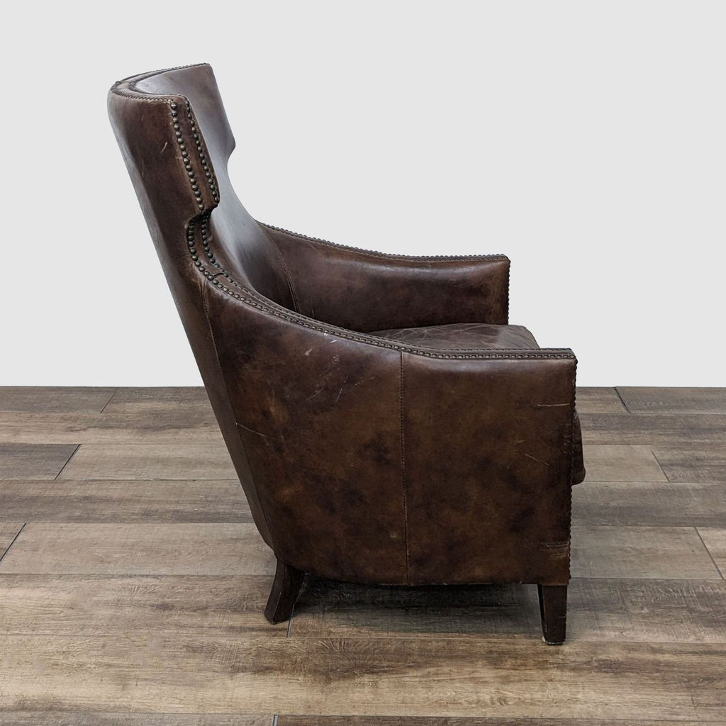 Four Hands Contemporary Wingback Leather Chair
