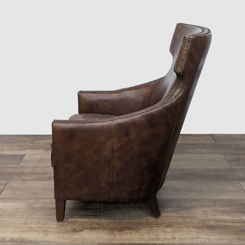 a pair of leather chairs