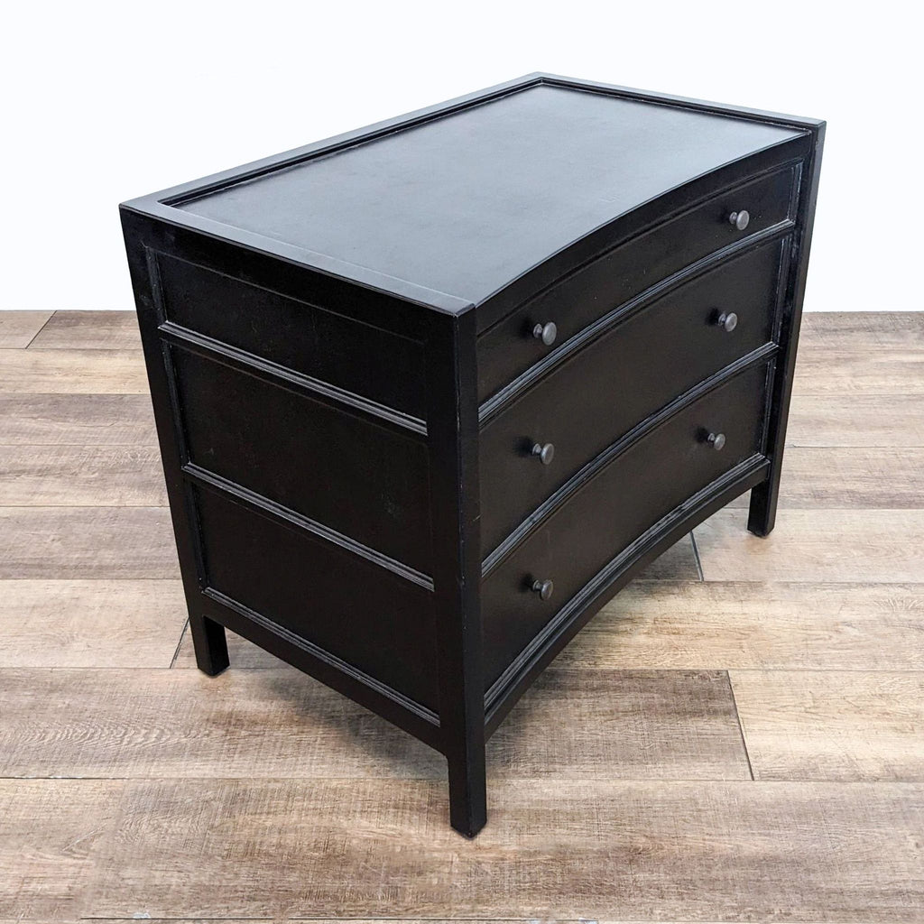 Black Curved Front 3-Drawer Dresser