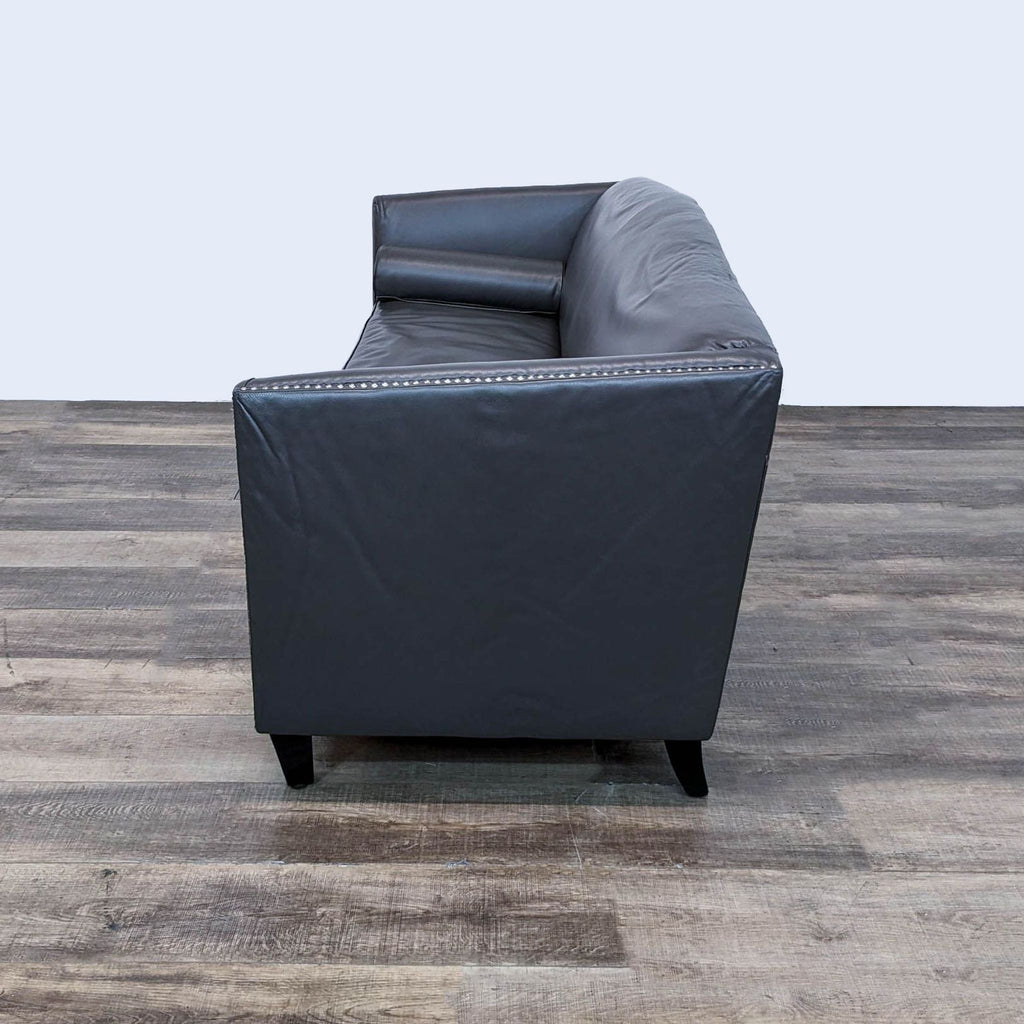Contemporary Modern Leather Loveseat by Jason Furniture