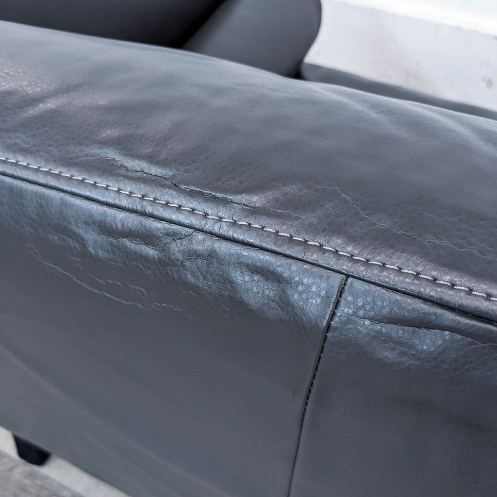 Contemporary Modern Leather Loveseat by Jason Furniture