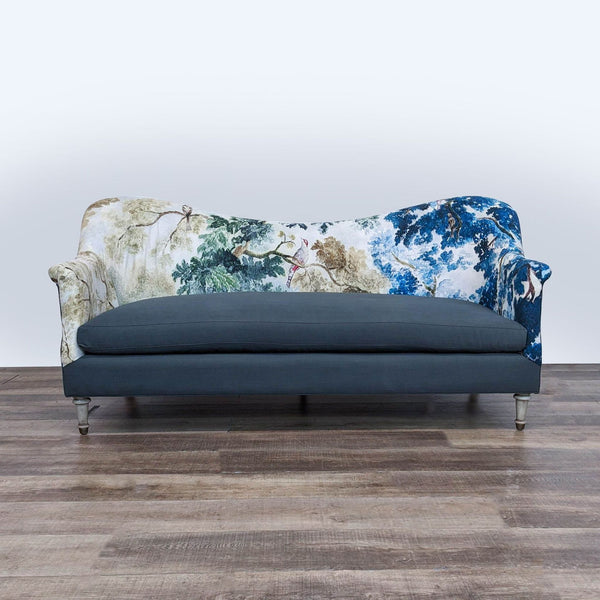 a sofa with a floral pattern