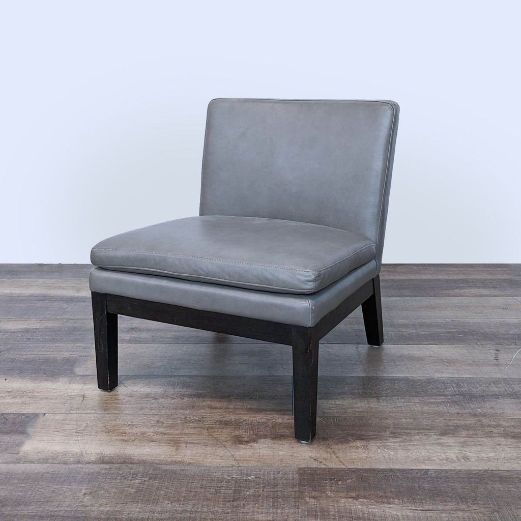 West Elm Leather Slipper Chair