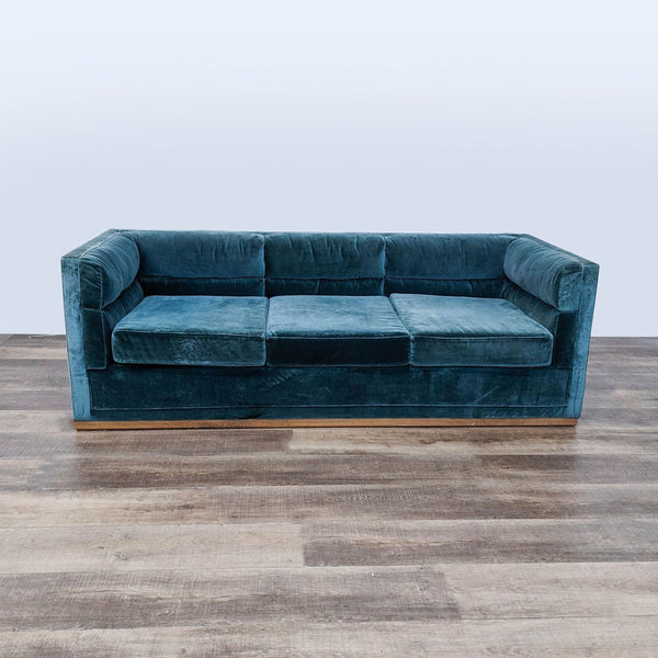 the [ unused0 ] sofa in teal velvet