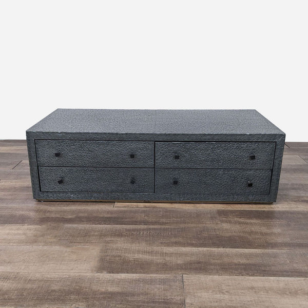 the gray dresser with drawers