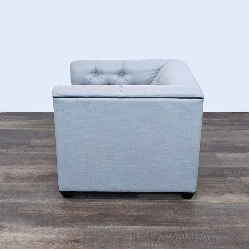 Elegant Gray Tufted Lounge Chair