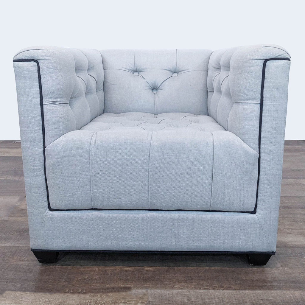 Elegant Gray Tufted Lounge Chair