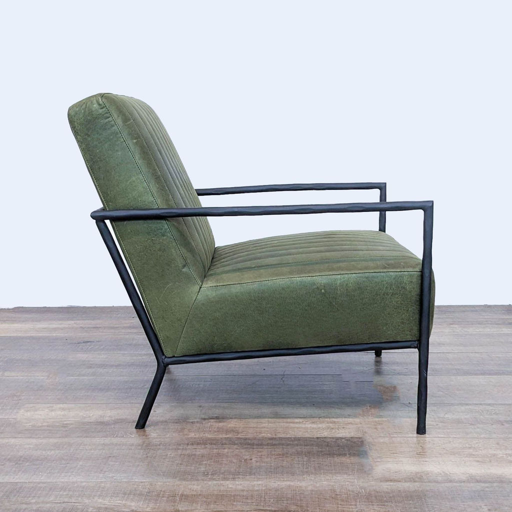 a pair of lounge chairs in the style of [ unused0 ].